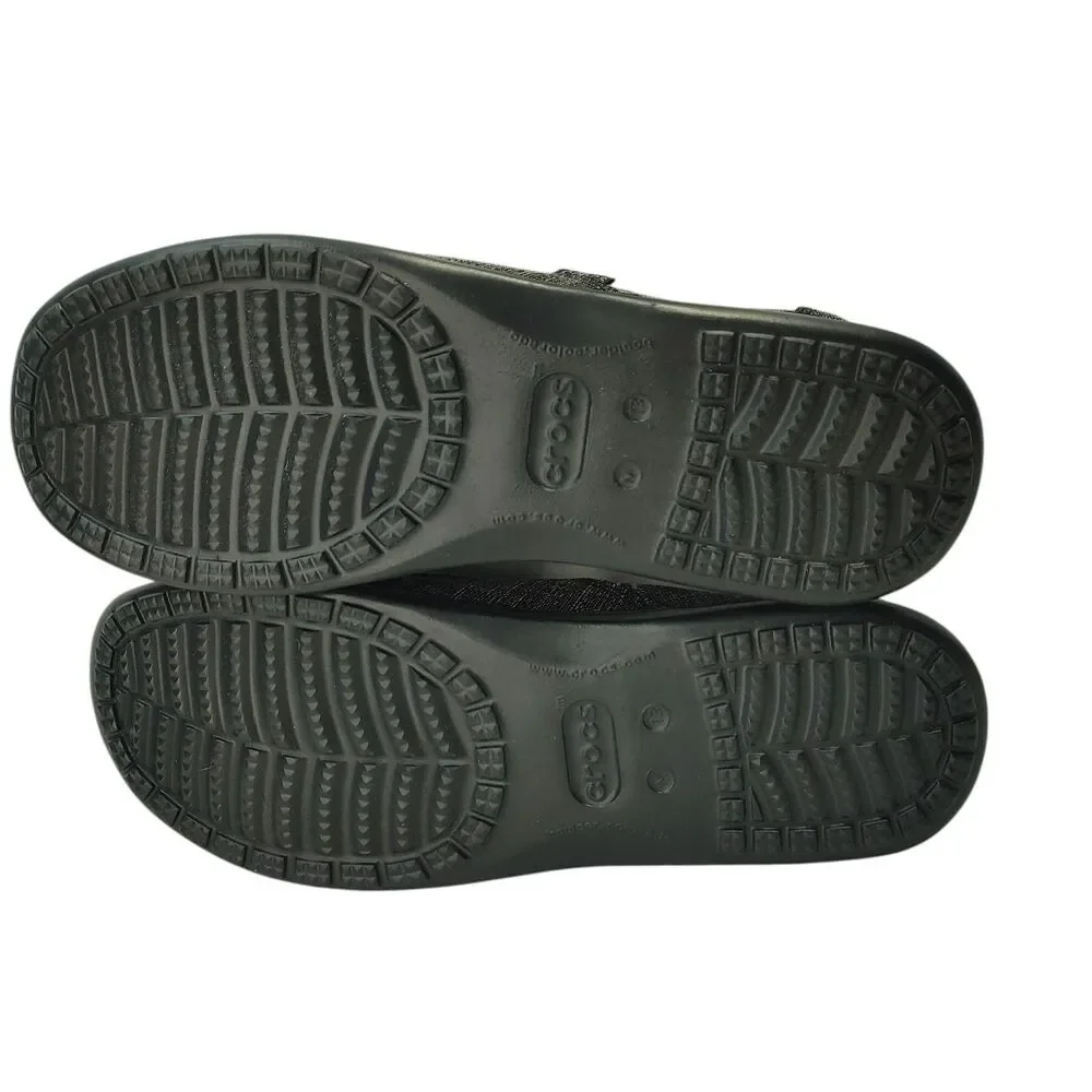 Crocs Men's Santa Cruz SL Slip-On Canvas Loafers Dark Gray Black M13 205708